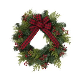 24 in. PVC Holiday Pine Wreath