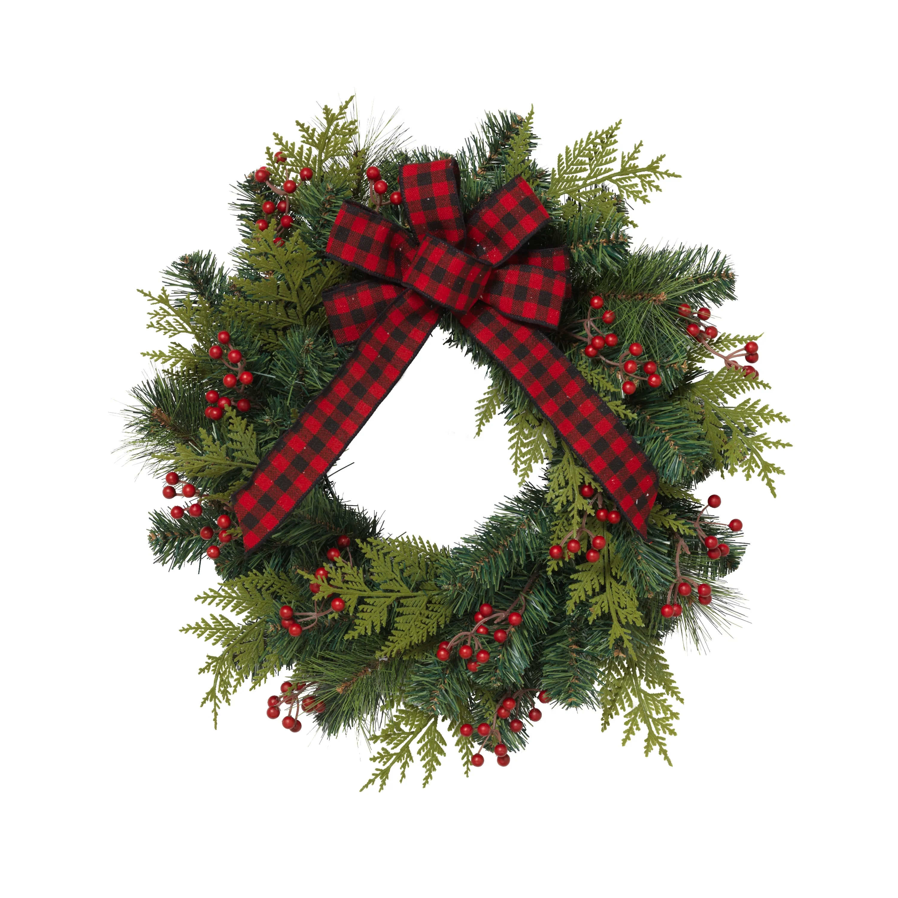 24 in. PVC Holiday Pine Wreath