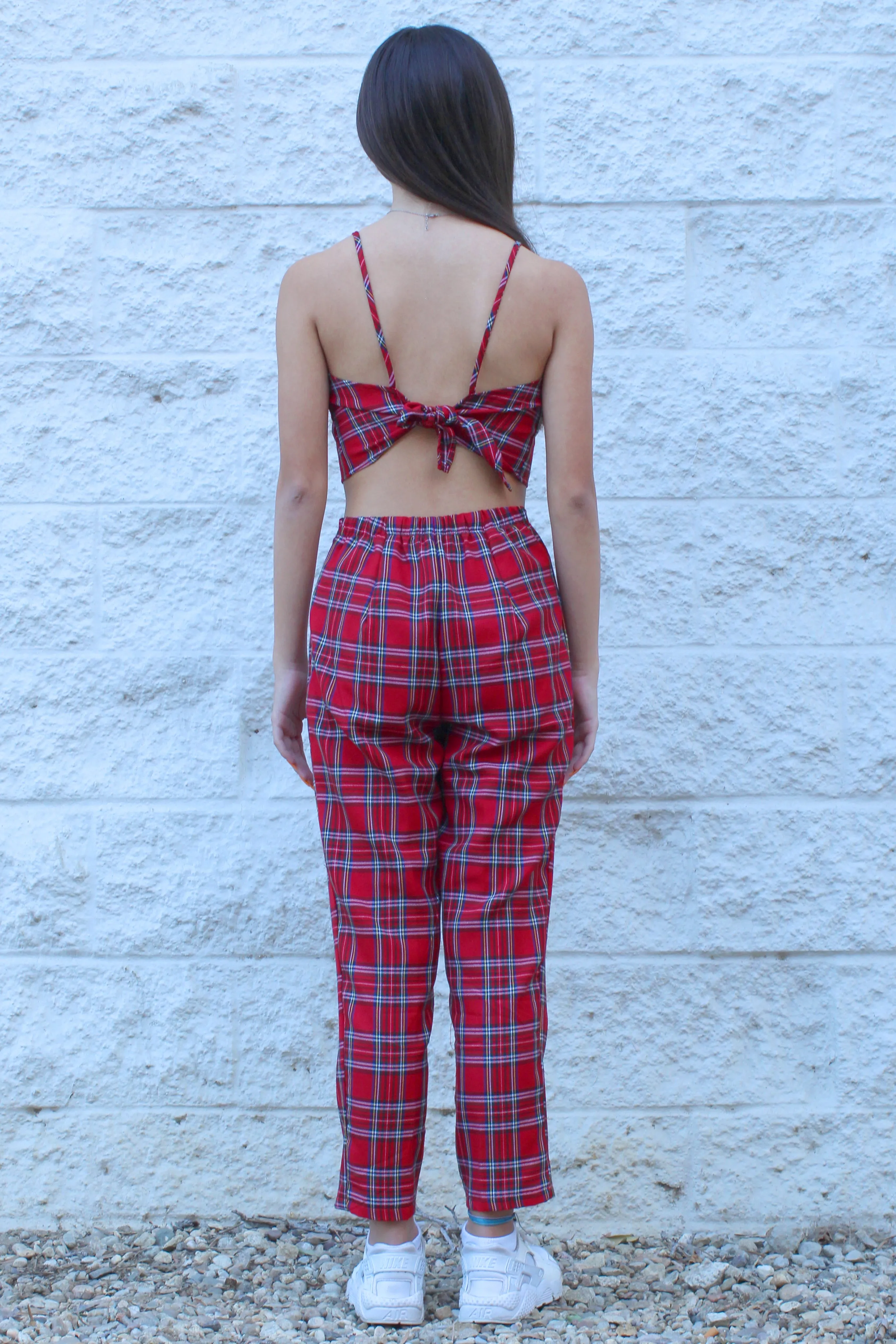 Adjustable Cami Top - Red Plaid