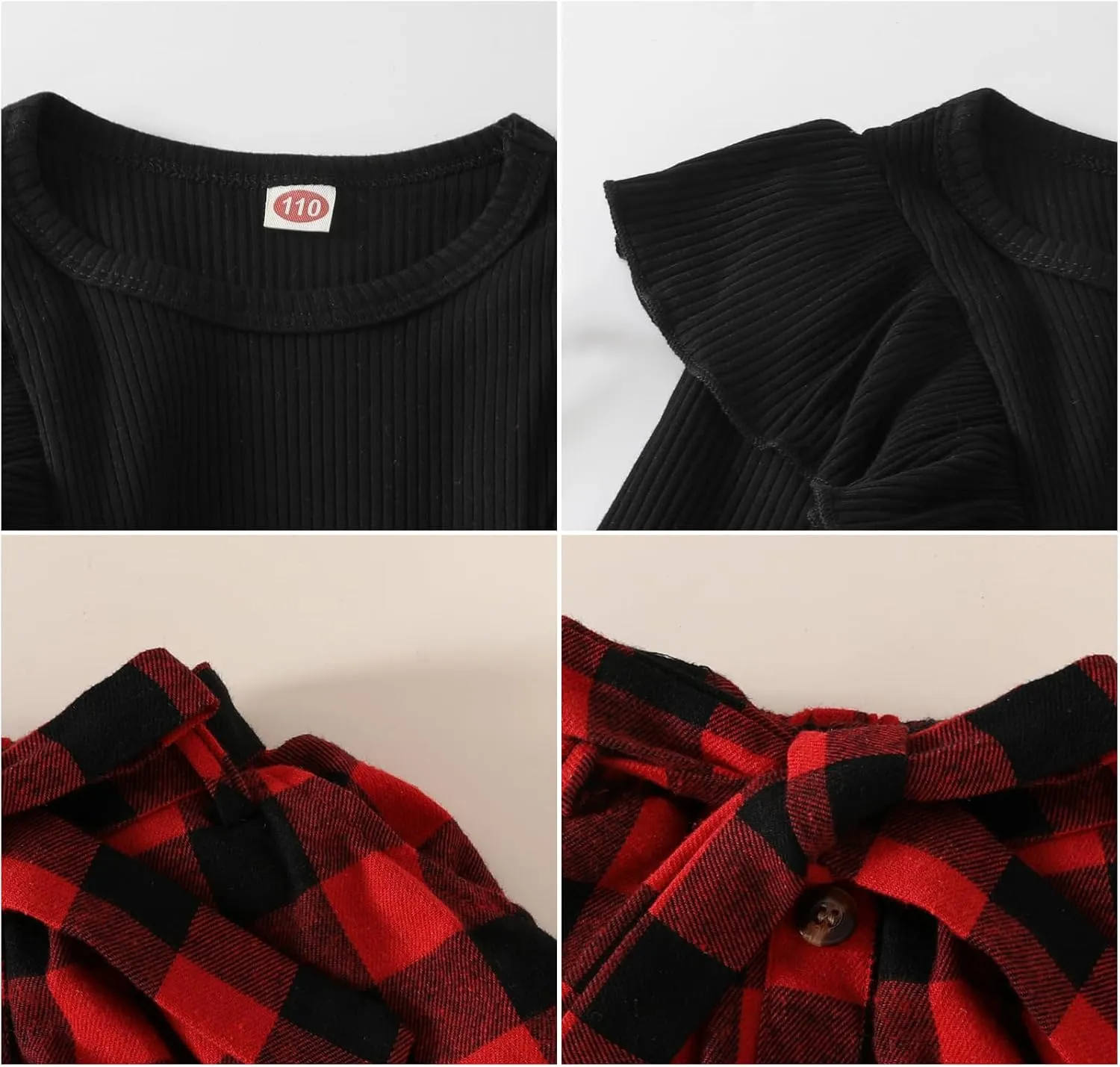 AMAWMW Toddler Baby Girl Fall Winter Clothes Long Sleeve Ruffle Shirt Corduroy Mini Skirt Infant Girl A-line Dress