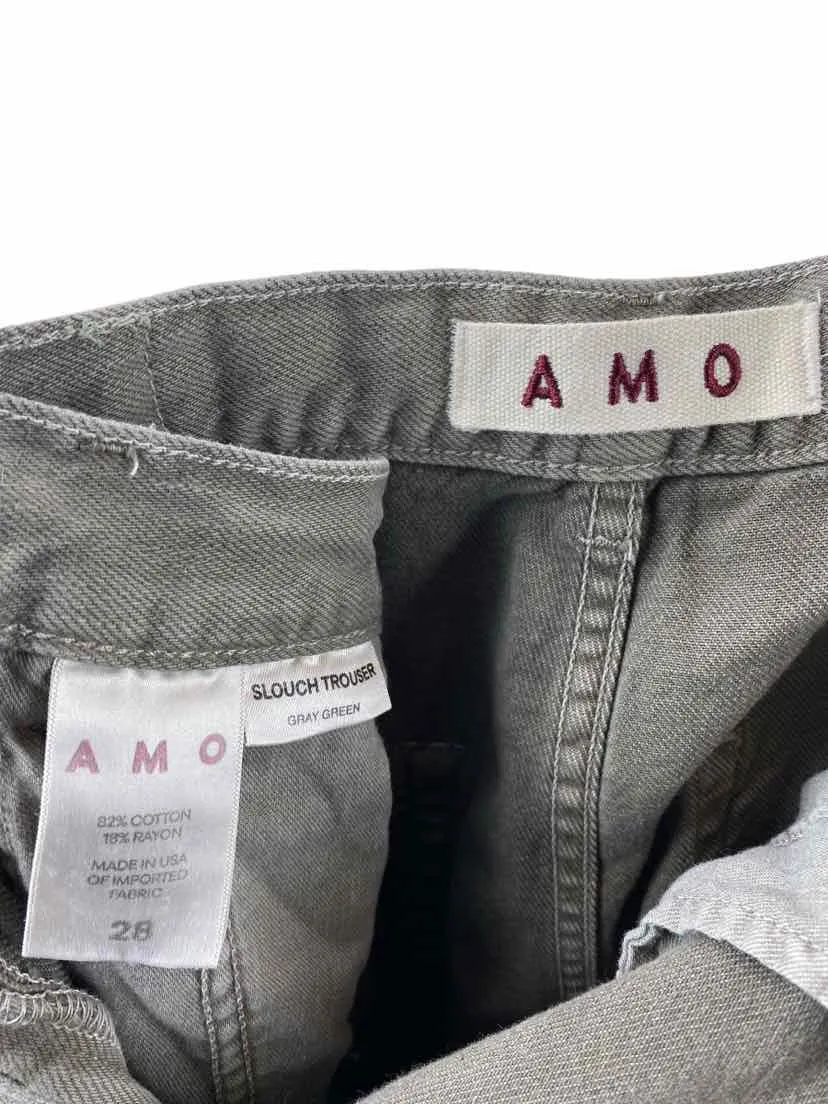 AMO Women's Slouch Trouser Jeans Gray Green Size 28 (6)