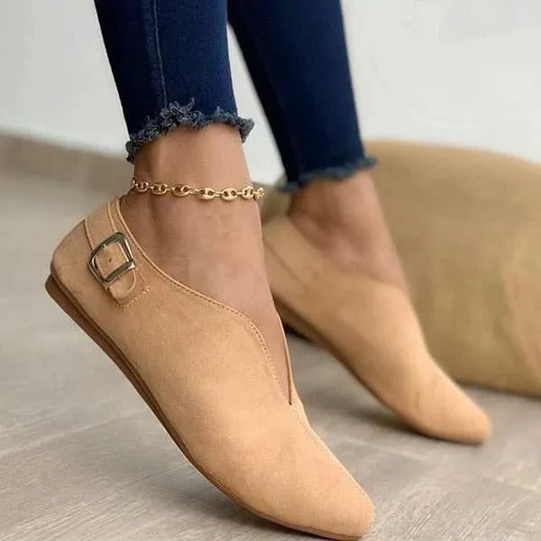 Amozae- Pointed Toe Suede Women Flats Shoes Woman Loafers Summer Fashion Sweet Flat Casual Shoes Women Zapatos Mujer Plus Size35-43