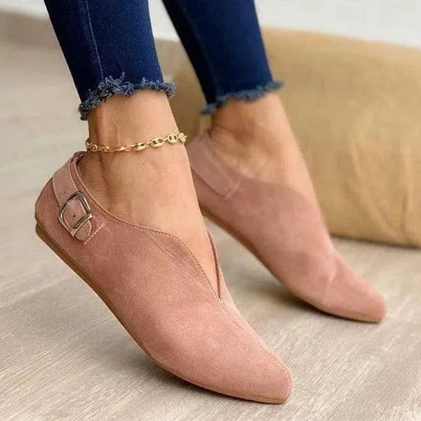 Amozae- Pointed Toe Suede Women Flats Shoes Woman Loafers Summer Fashion Sweet Flat Casual Shoes Women Zapatos Mujer Plus Size35-43