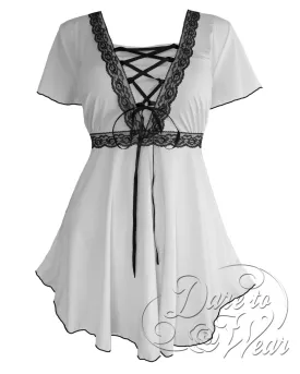 Angel Top in White/Black