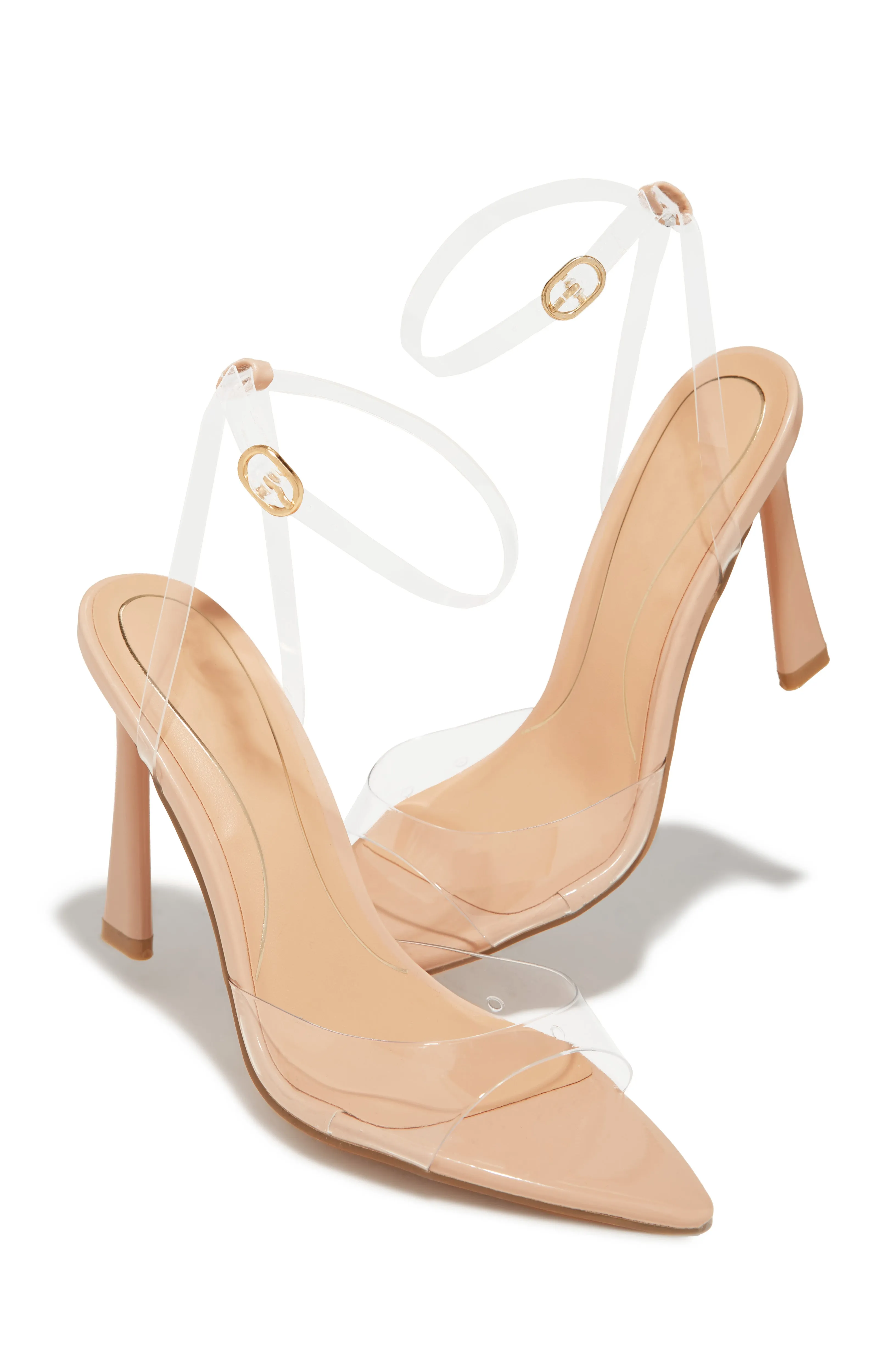 Azani Mary Jane Strap Heels - Nude