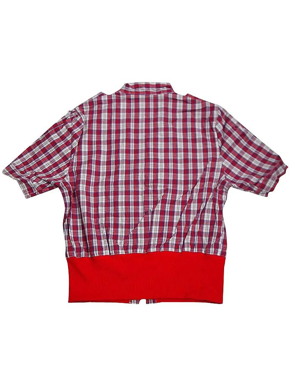 BLACK LIPSTICK Women's Short Sleeve Plaid Blouse Top