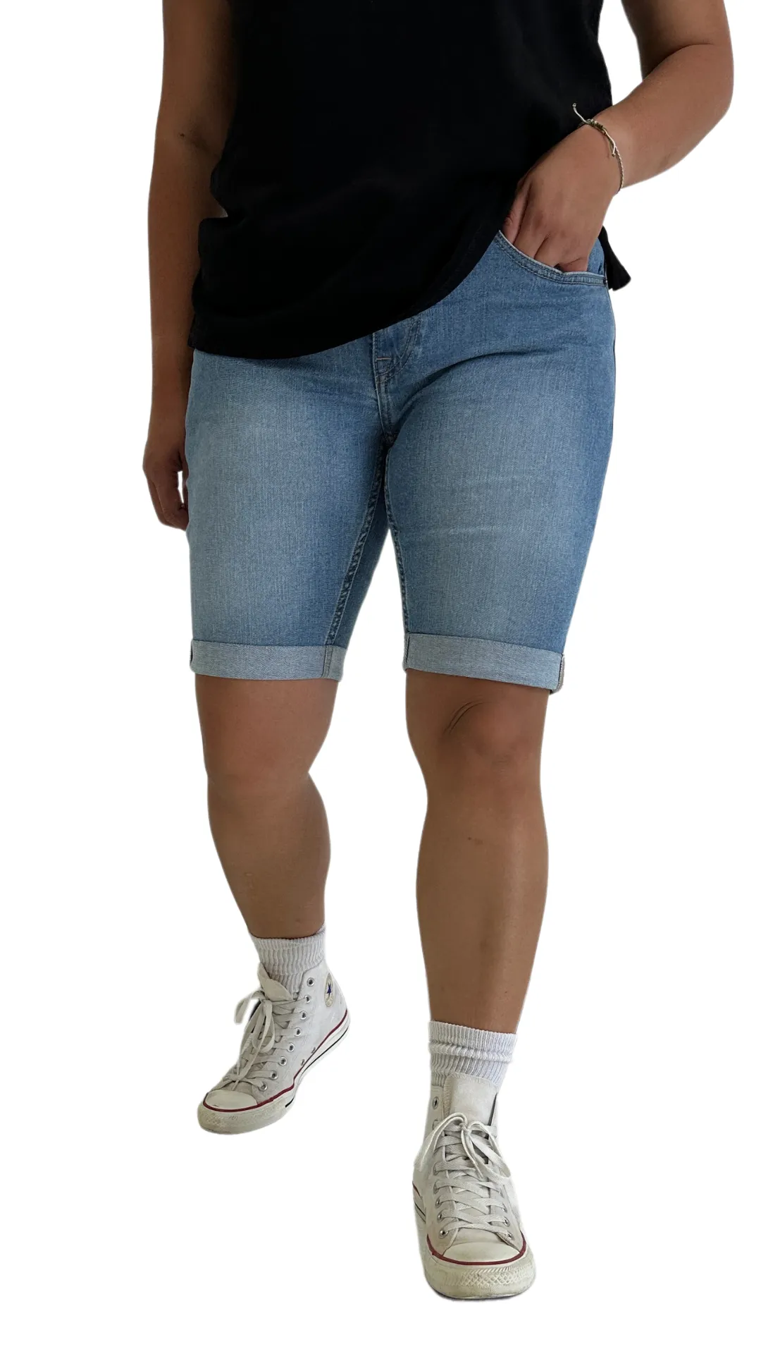 Blue Fade Jean Shorts