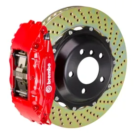 Brembo 21  Model S Plaid/Model X Plaid Front GT BBK 6 Piston Cast 405x34 2pc Rotor Drilled -Red