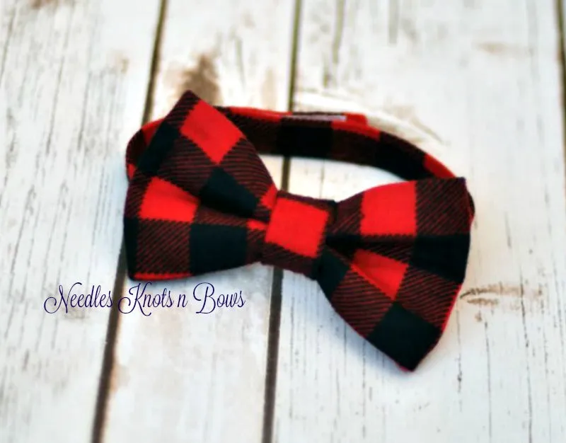 Buffalo Plaid Bow Tie, Fall, Christmas