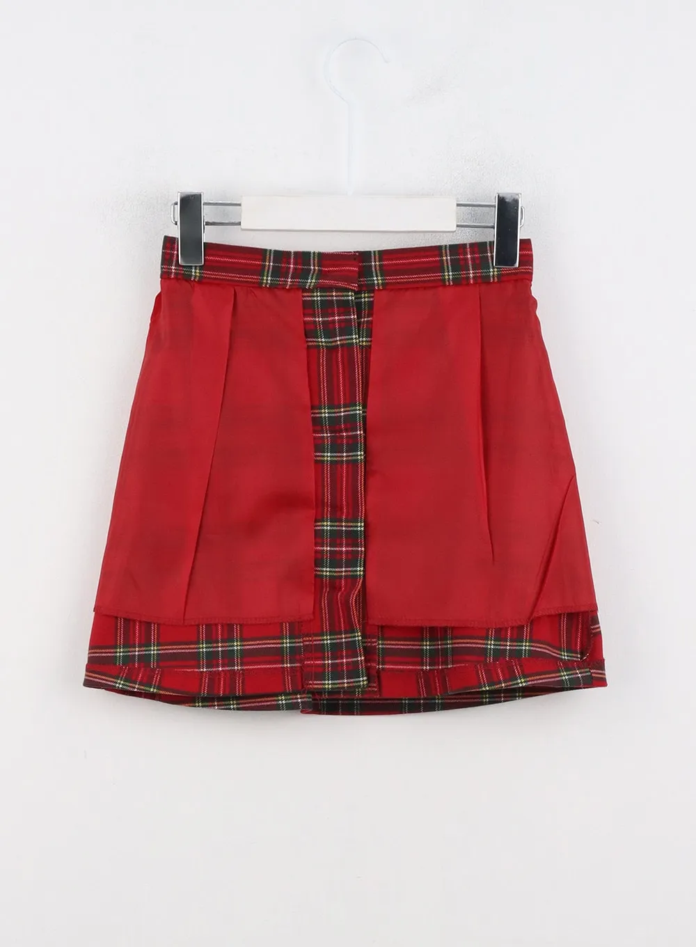 Buttoned Plaid Mini Skirt IN323