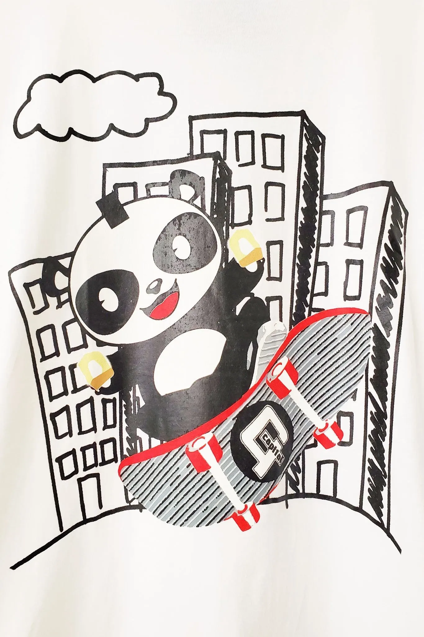 Capital G - Panda Skate White Tee