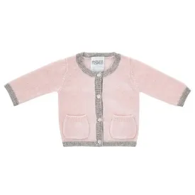 Cashmere roundneck cardigan pink