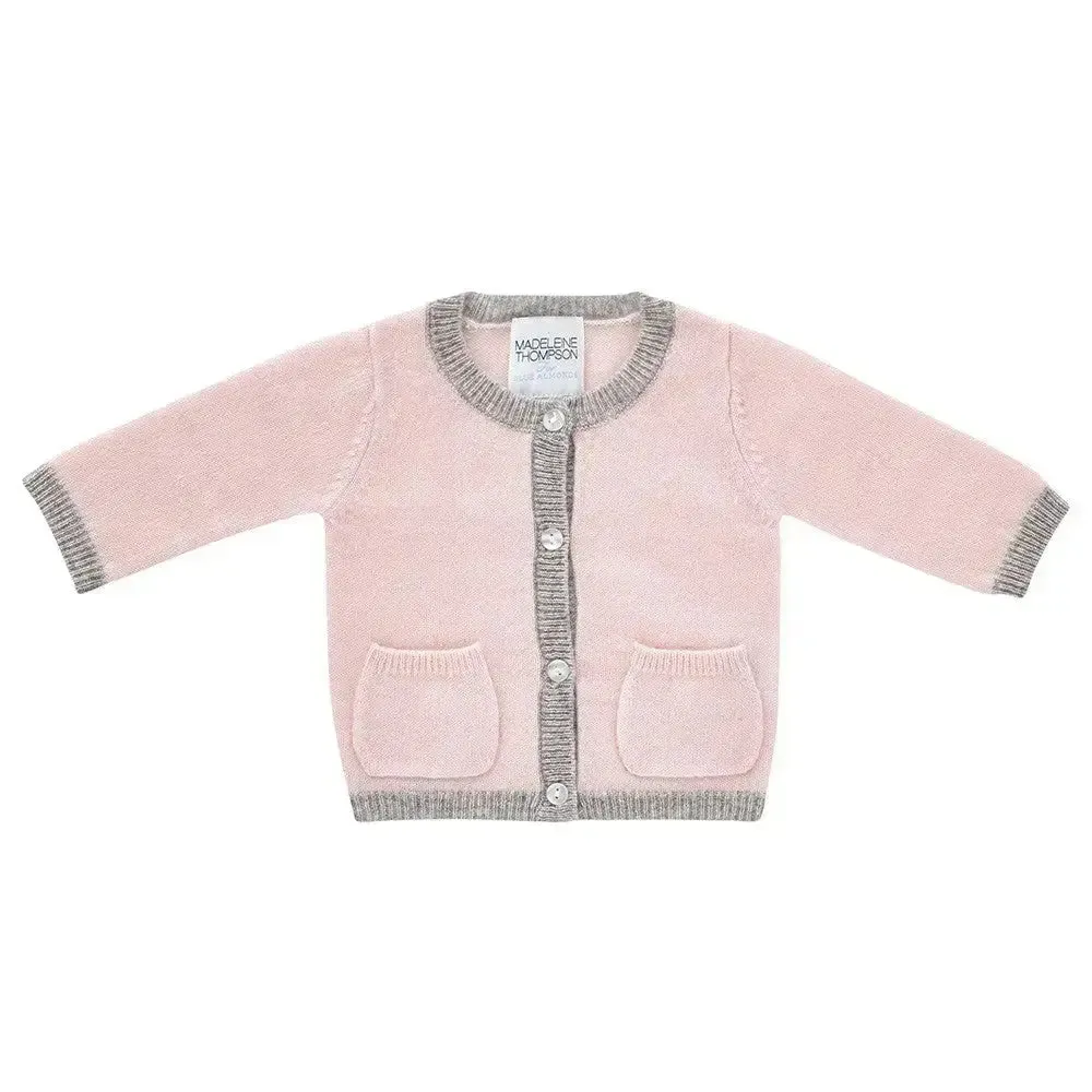 Cashmere roundneck cardigan pink