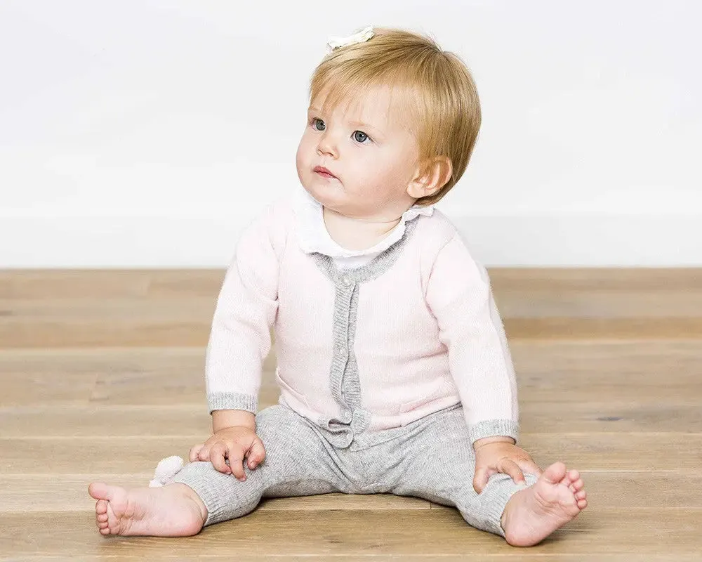 Cashmere roundneck cardigan pink