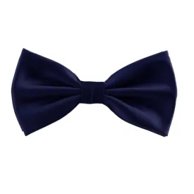 Classy Men Navy Blue Silk Pre-Tied Bow Tie