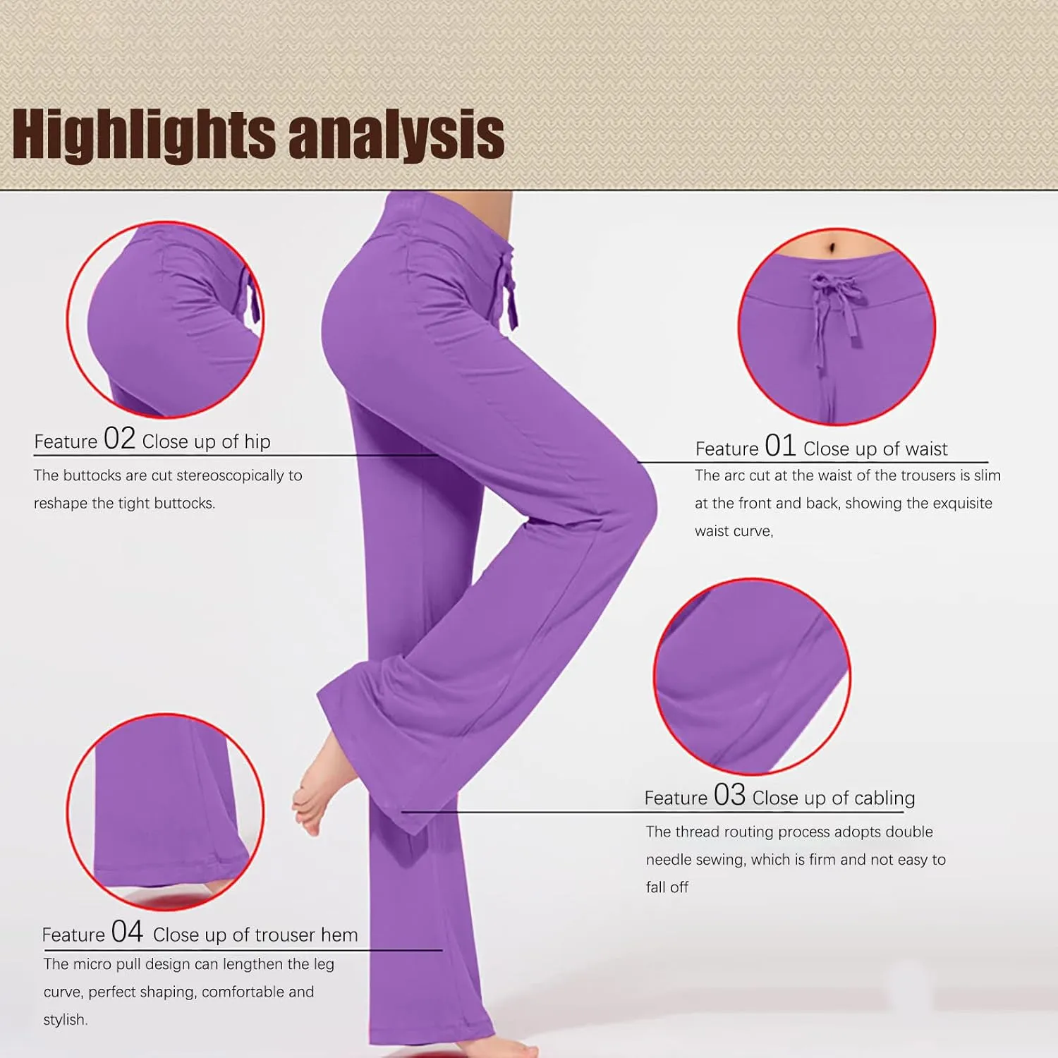 Crossover Flare Leggings for Women High Waist V Cross Bootcut Bell Bottoms Workout Flared Yoga Pants with Pockets