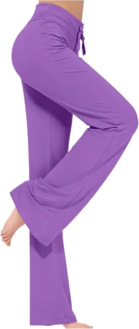 Crossover Flare Leggings for Women High Waist V Cross Bootcut Bell Bottoms Workout Flared Yoga Pants with Pockets