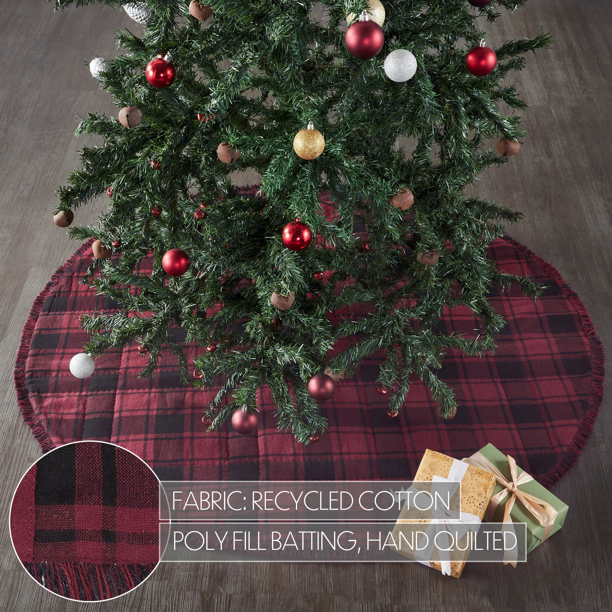 Cumberland Red Black Plaid Tree Skirt