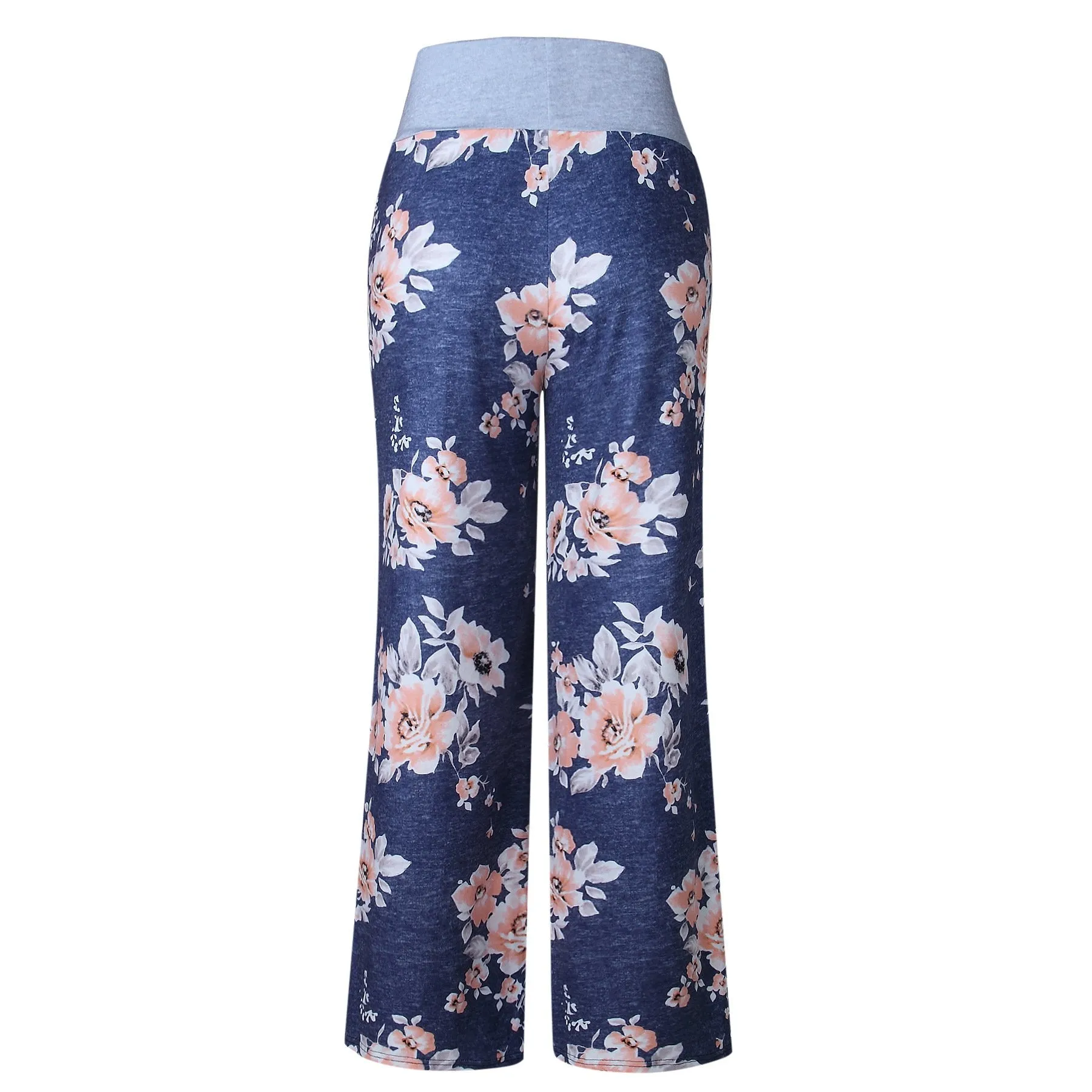 Fashion Printed Loose Straight Lace Trousers