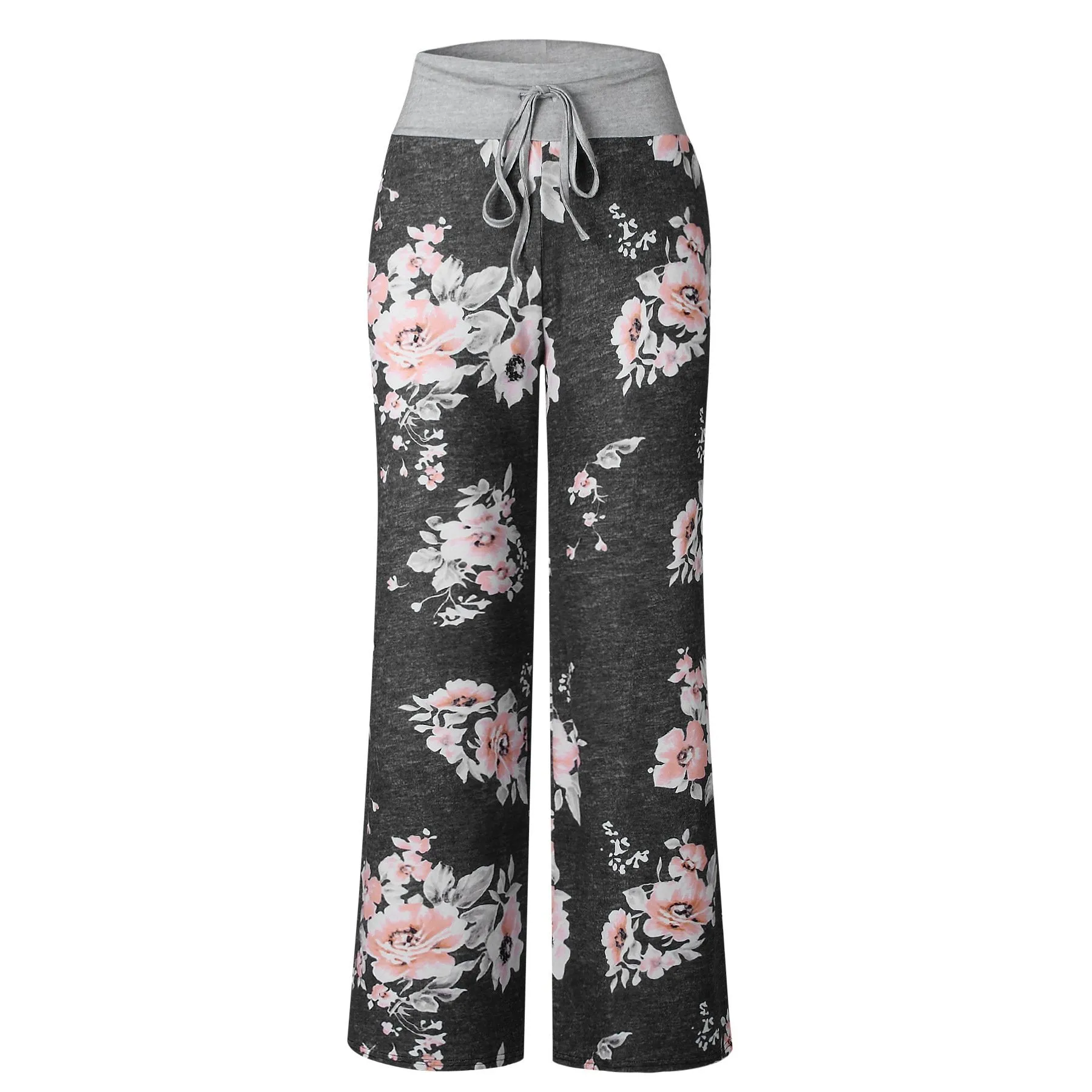 Fashion Printed Loose Straight Lace Trousers
