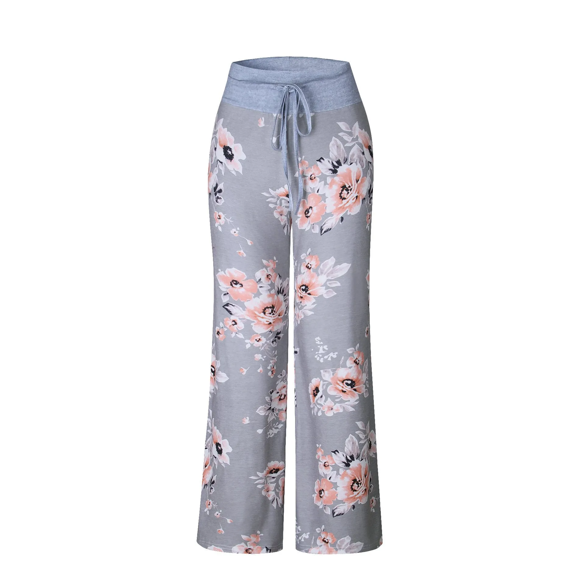 Fashion Printed Loose Straight Lace Trousers