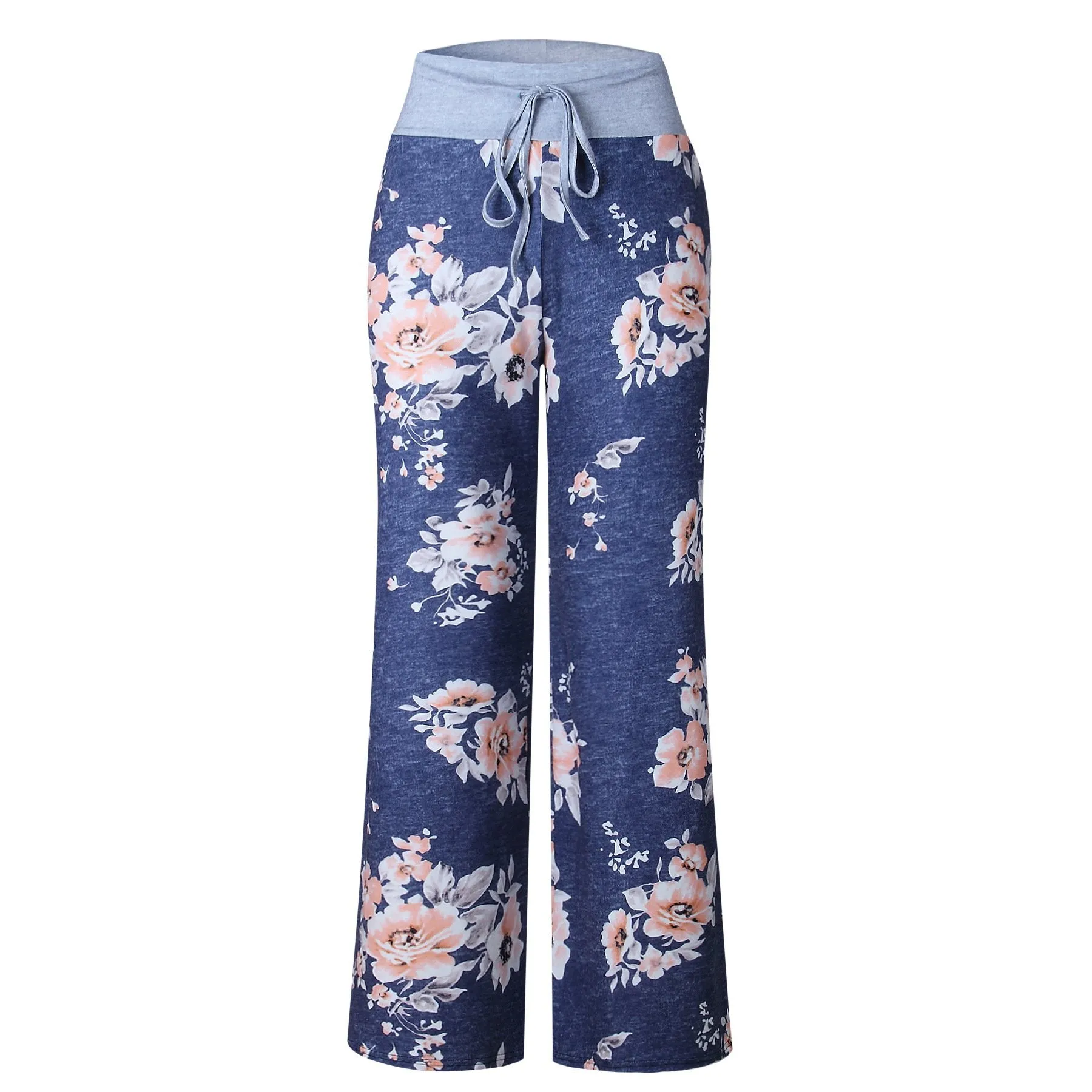 Fashion Printed Loose Straight Lace Trousers