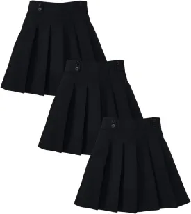 Girl Pleated Uniform Skirt Scooter Size 5-16 Navy Khaki Black Hunter Green