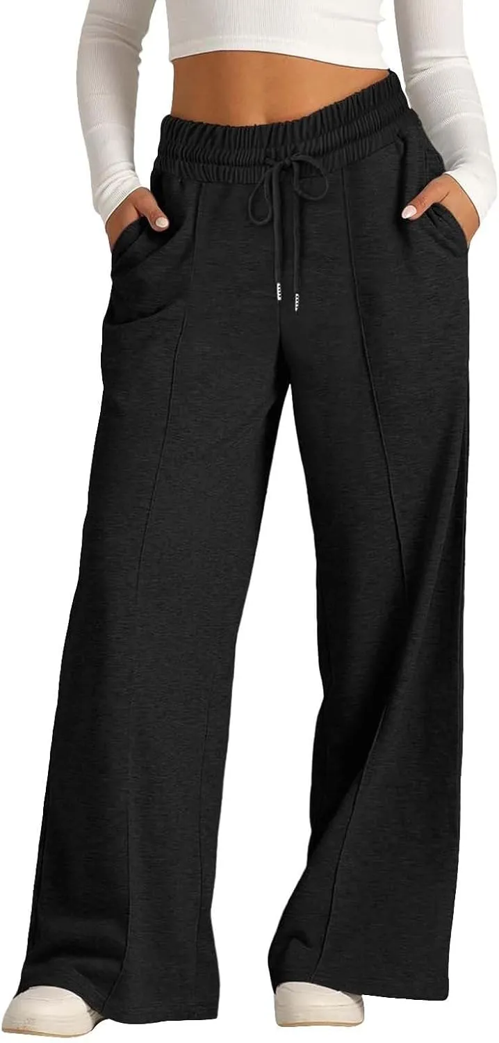 Girls Oversized Wide Leg Sweatpants Kids Baggy Straight Leg Track Pants Casual Plain Pockets Teen Straight Trousers