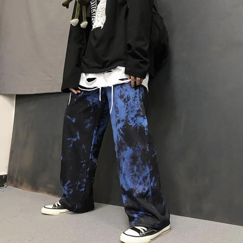 Grunge Tie Dye Pattern Straight Oversized Pants