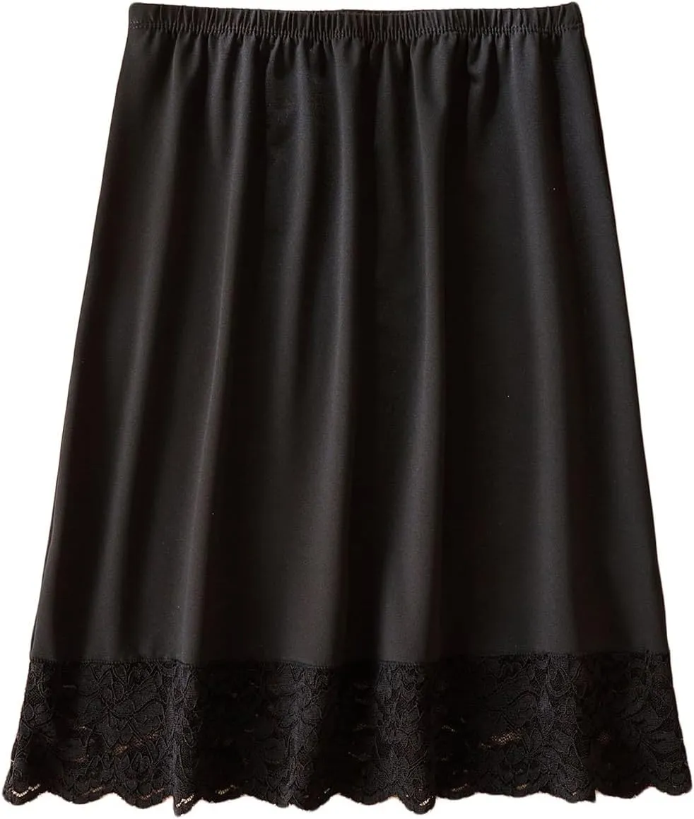 HGps8w Half Slips for Women Underskirt Short Lace Trim Knee Length Solid Color Half Slip