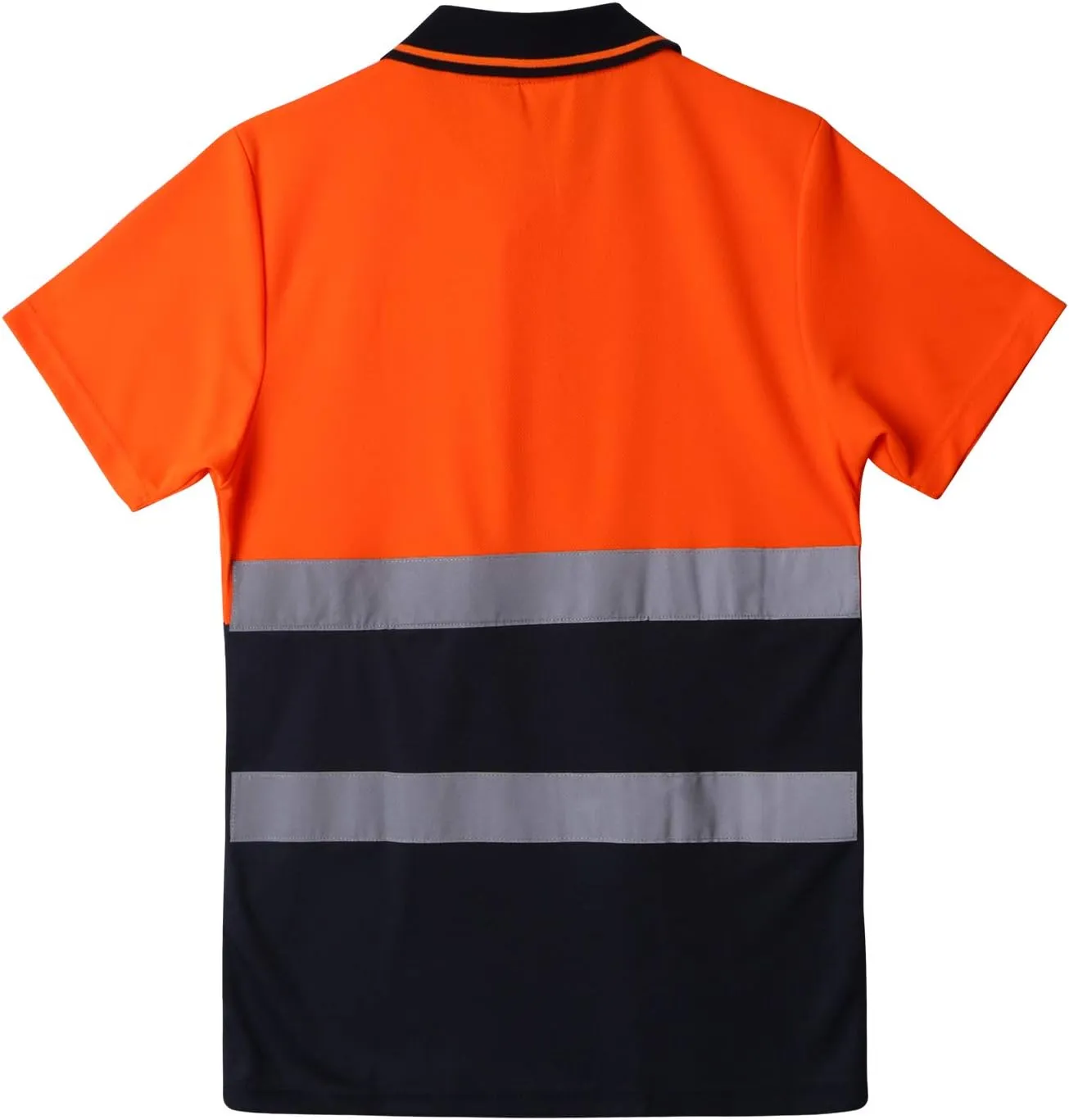 Hi Vis Safety Shirt for Men Short Sleeve Orange Navy Yellow Navy Construction Work Shirts Reflective Safety Polo Shirt