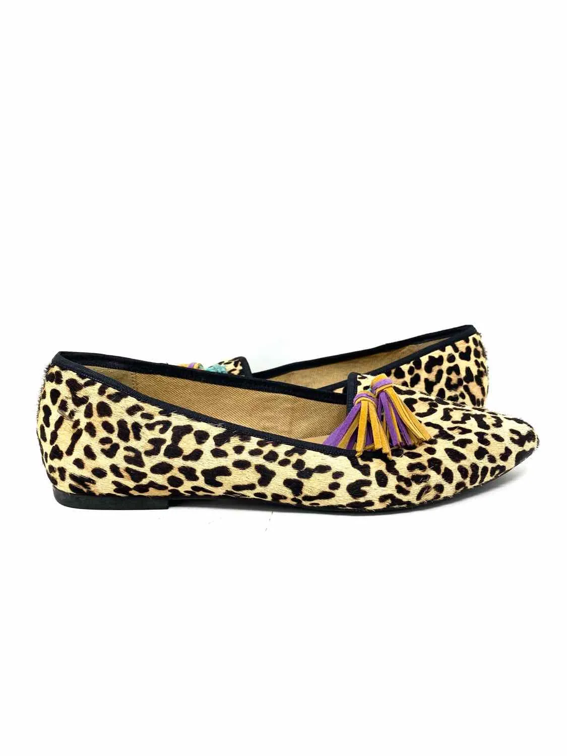 Hush Puppies Women's Tan/Brown Pointed Calf Hair Animal Print Size 7 Flats
