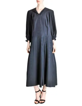 Jean Muir Vintage Navy Blue Moire Dress