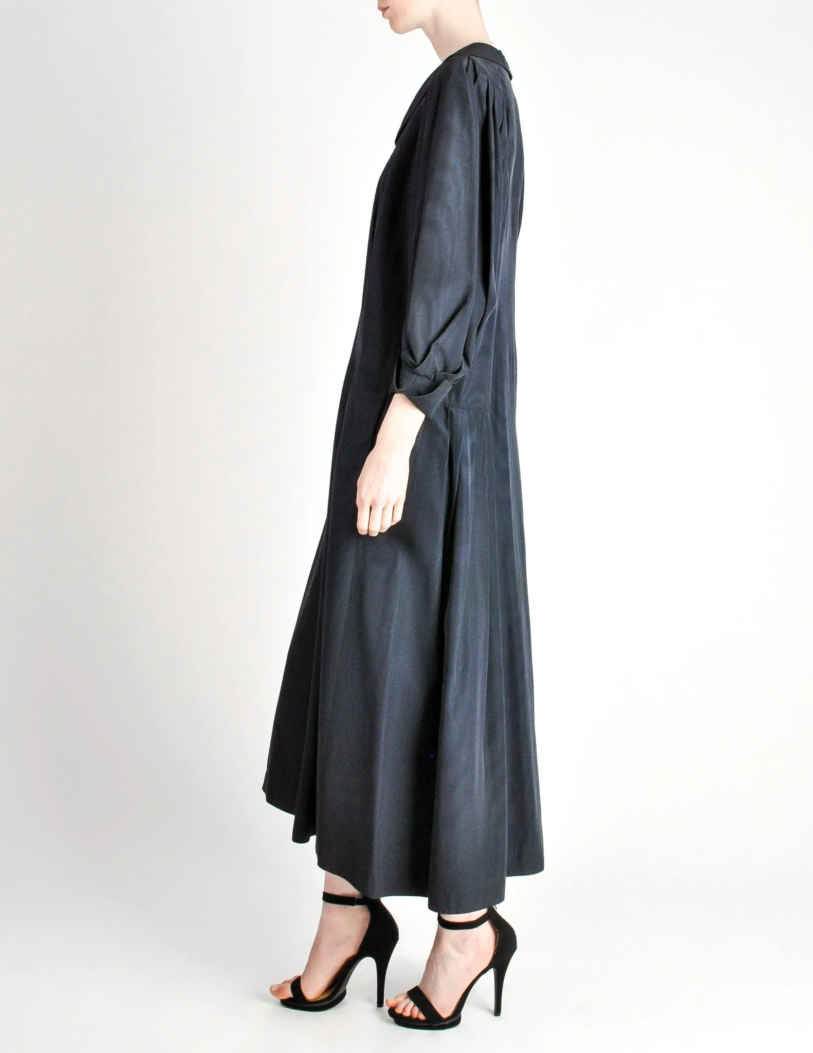 Jean Muir Vintage Navy Blue Moire Dress
