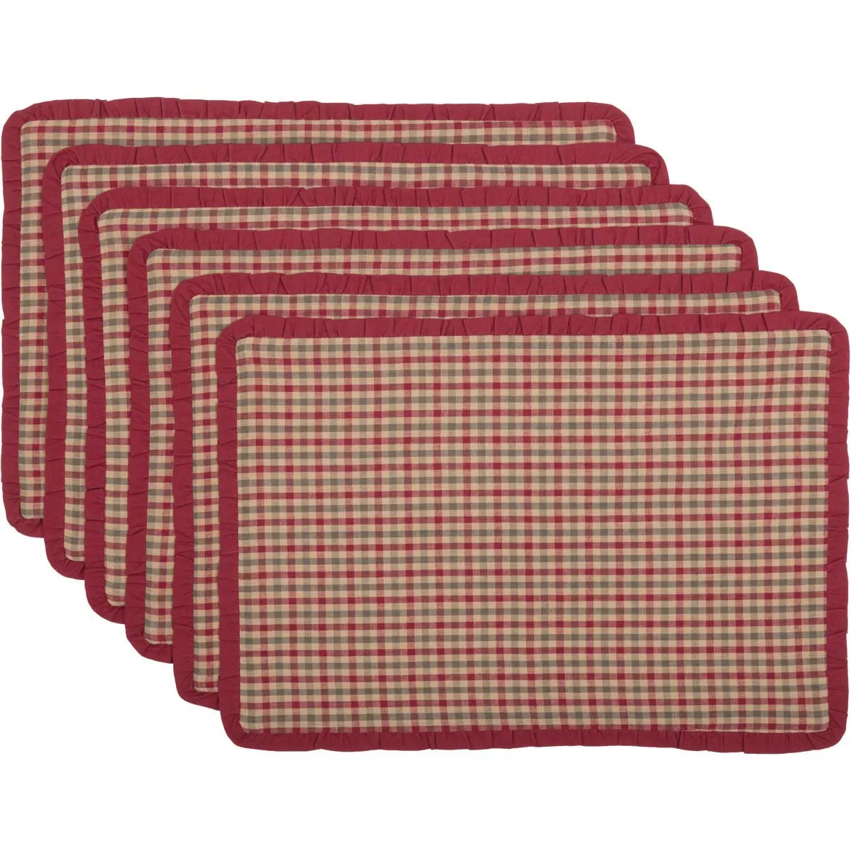 Jonathan Plaid Ruffled Placemat Set of 6 12x18