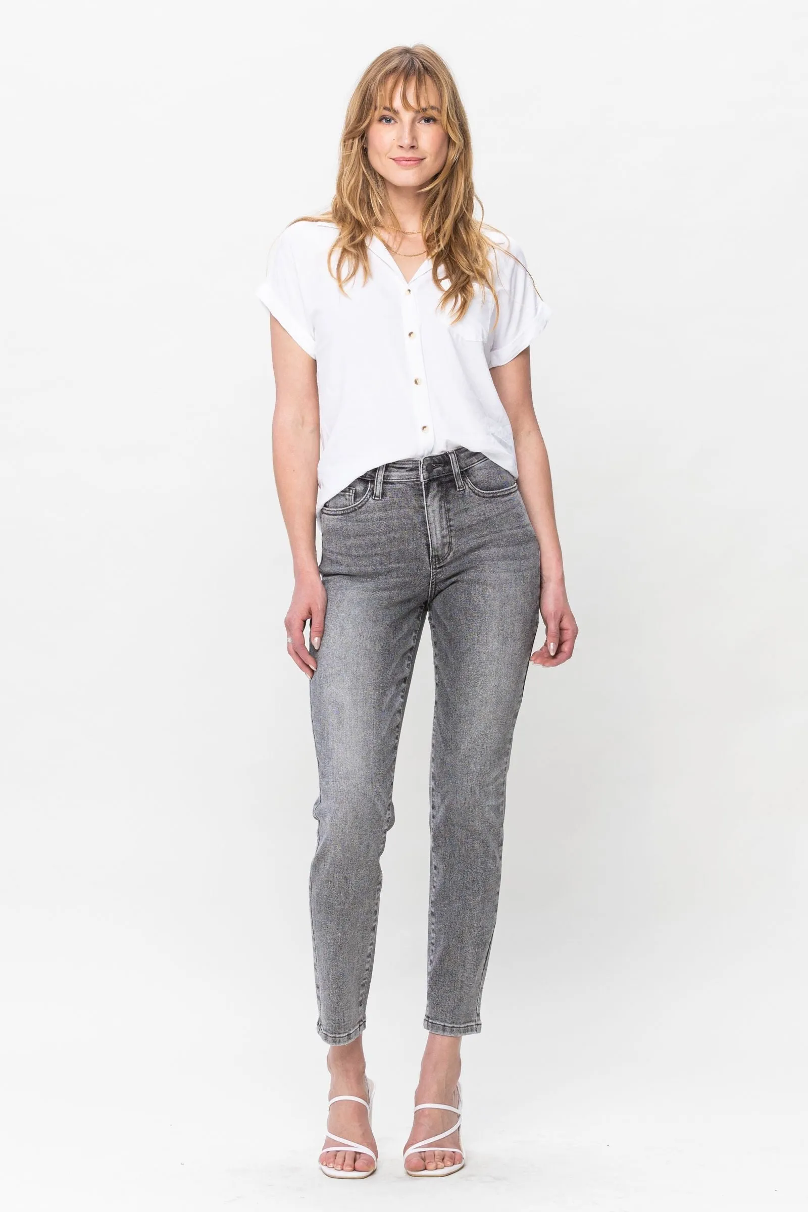Judy Blue High Waist Stone Wash Slim Denim 88744
