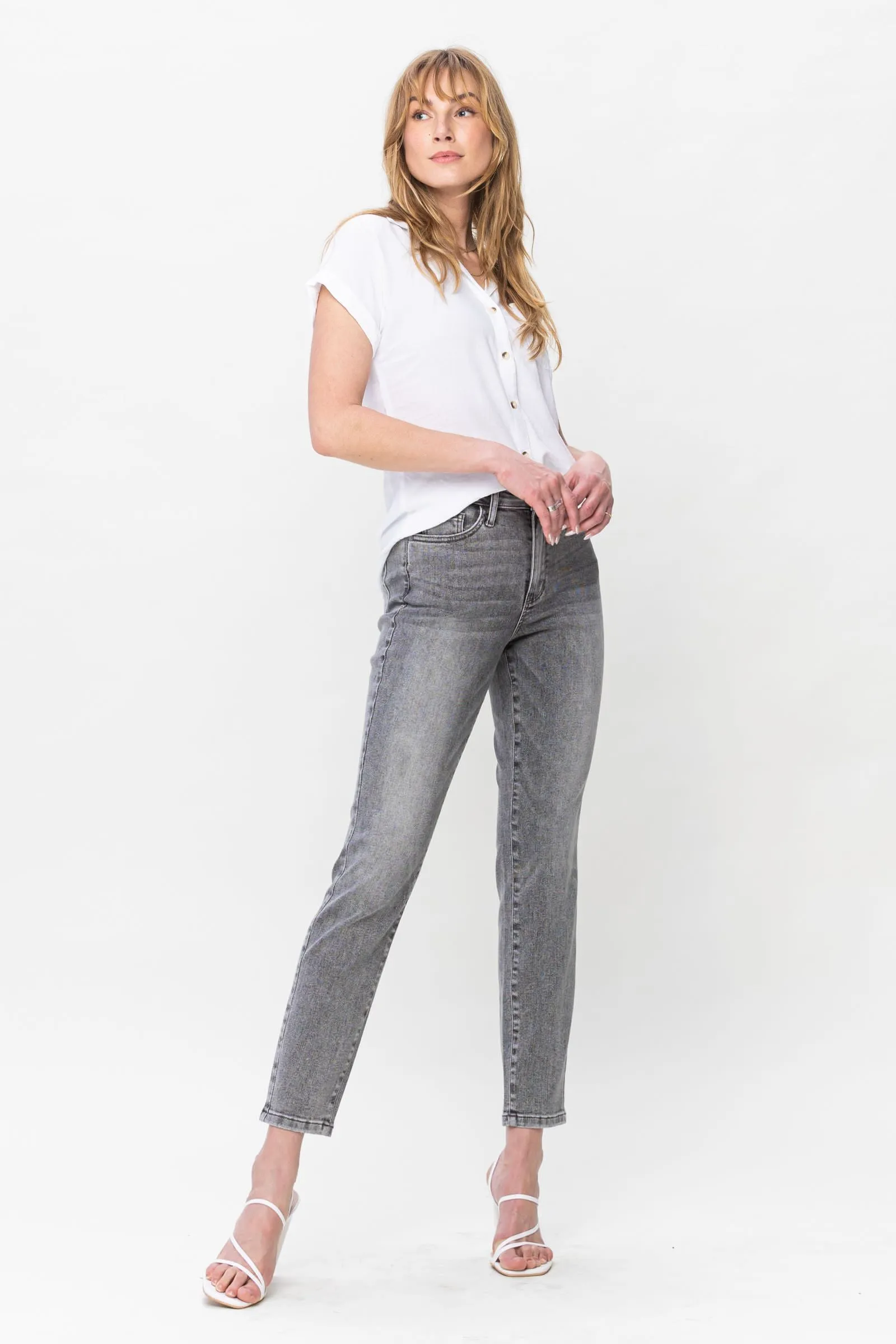 Judy Blue High Waist Stone Wash Slim Denim 88744