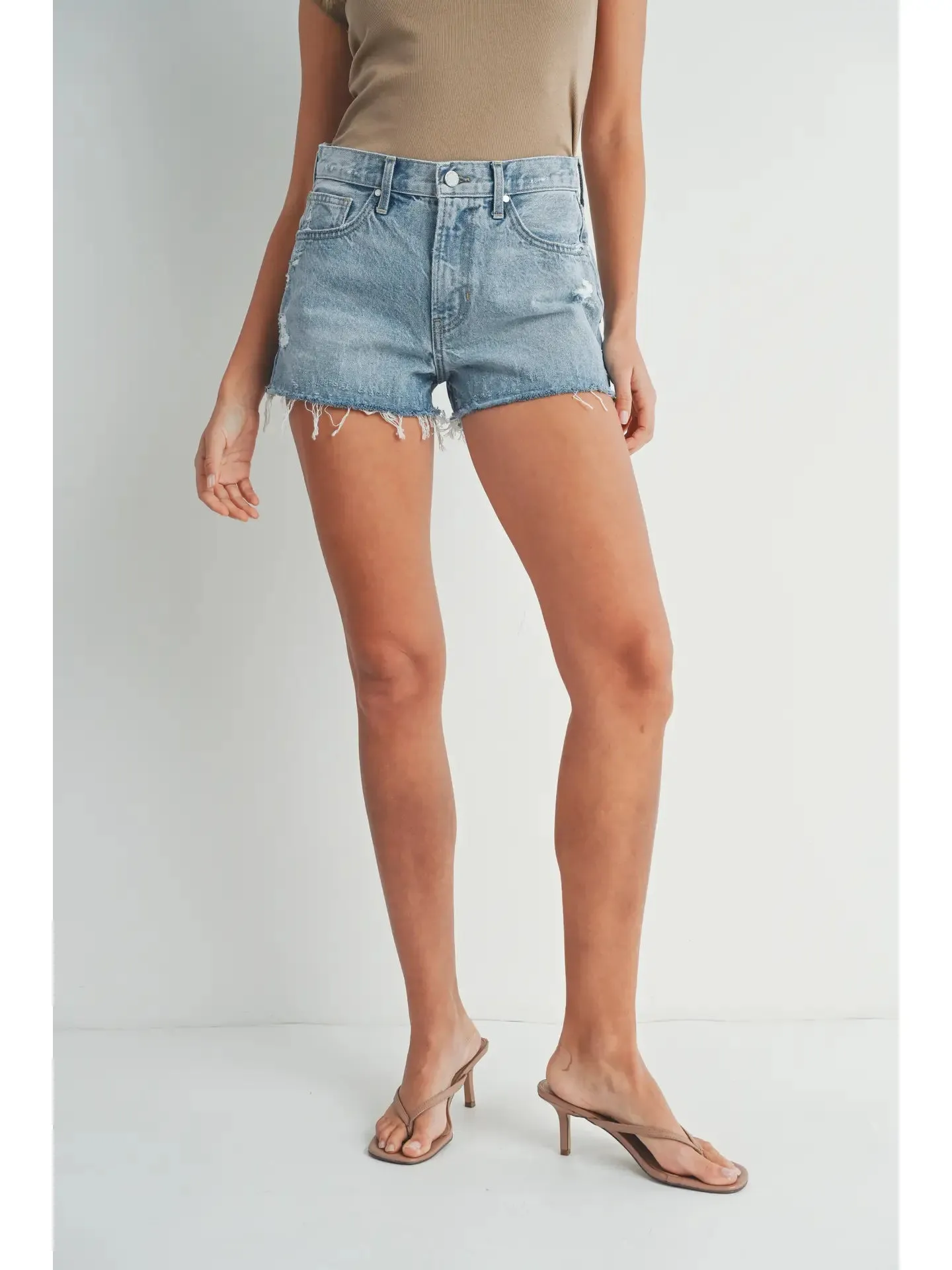 Light Denim Relaxed Short