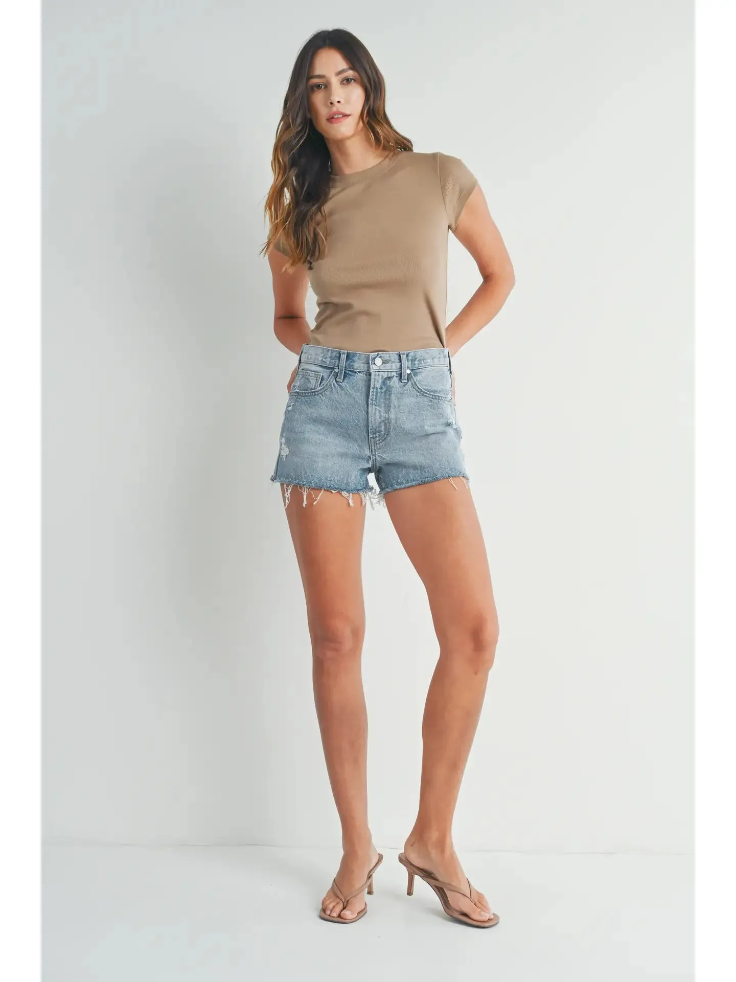 Light Denim Relaxed Short