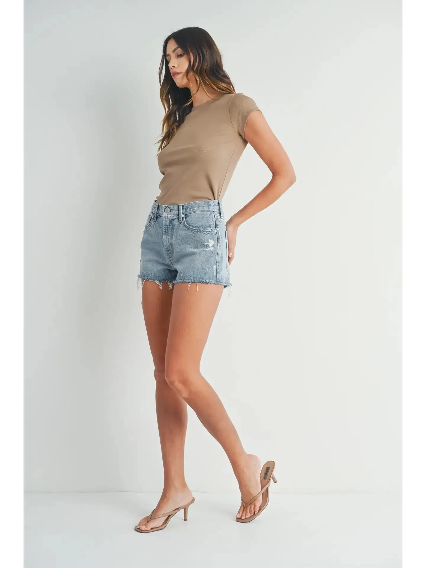 Light Denim Relaxed Short