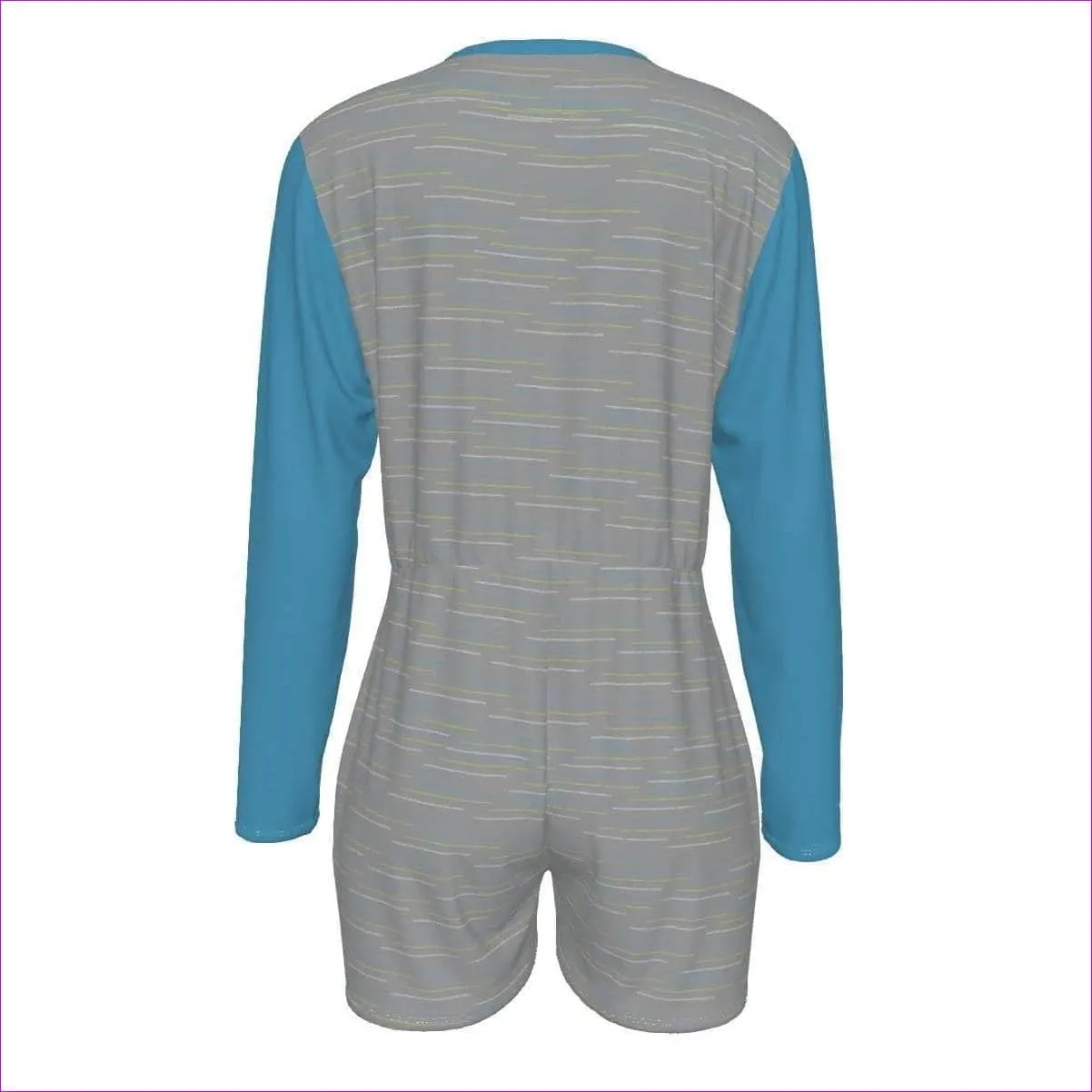Linear Womens Long Sleeve Romper