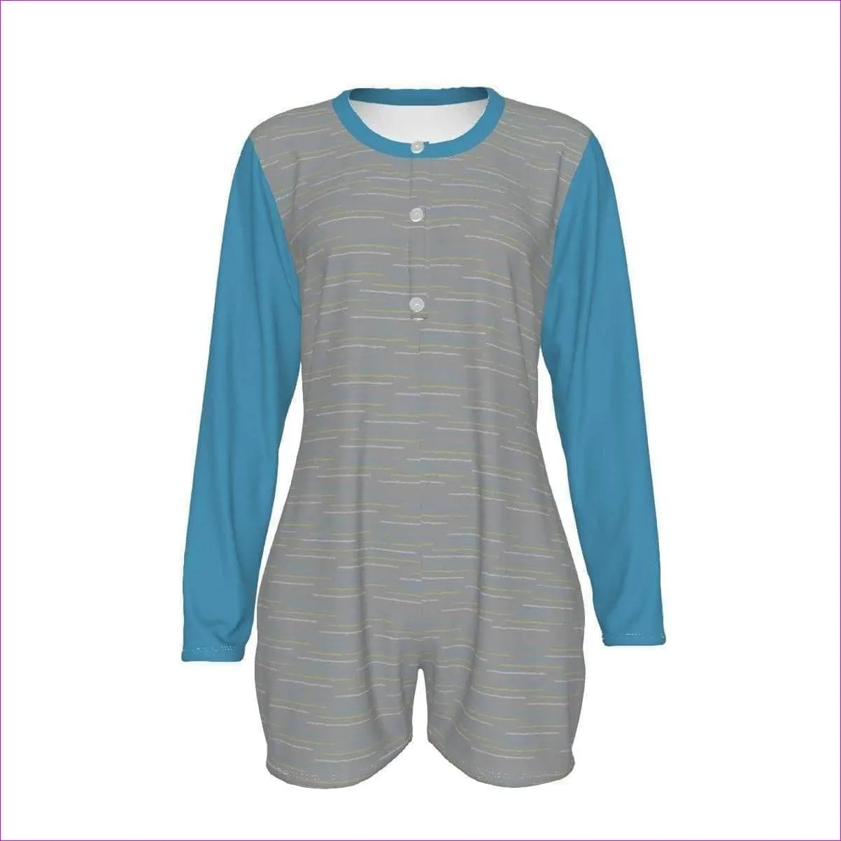 Linear Womens Long Sleeve Romper
