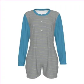 Linear Womens Long Sleeve Romper