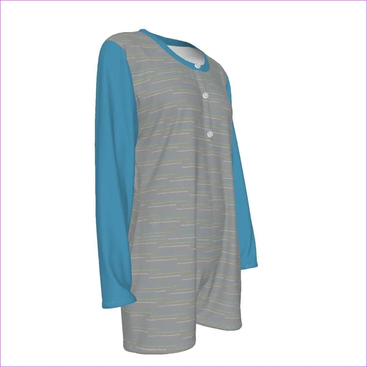 Linear Womens Long Sleeve Romper
