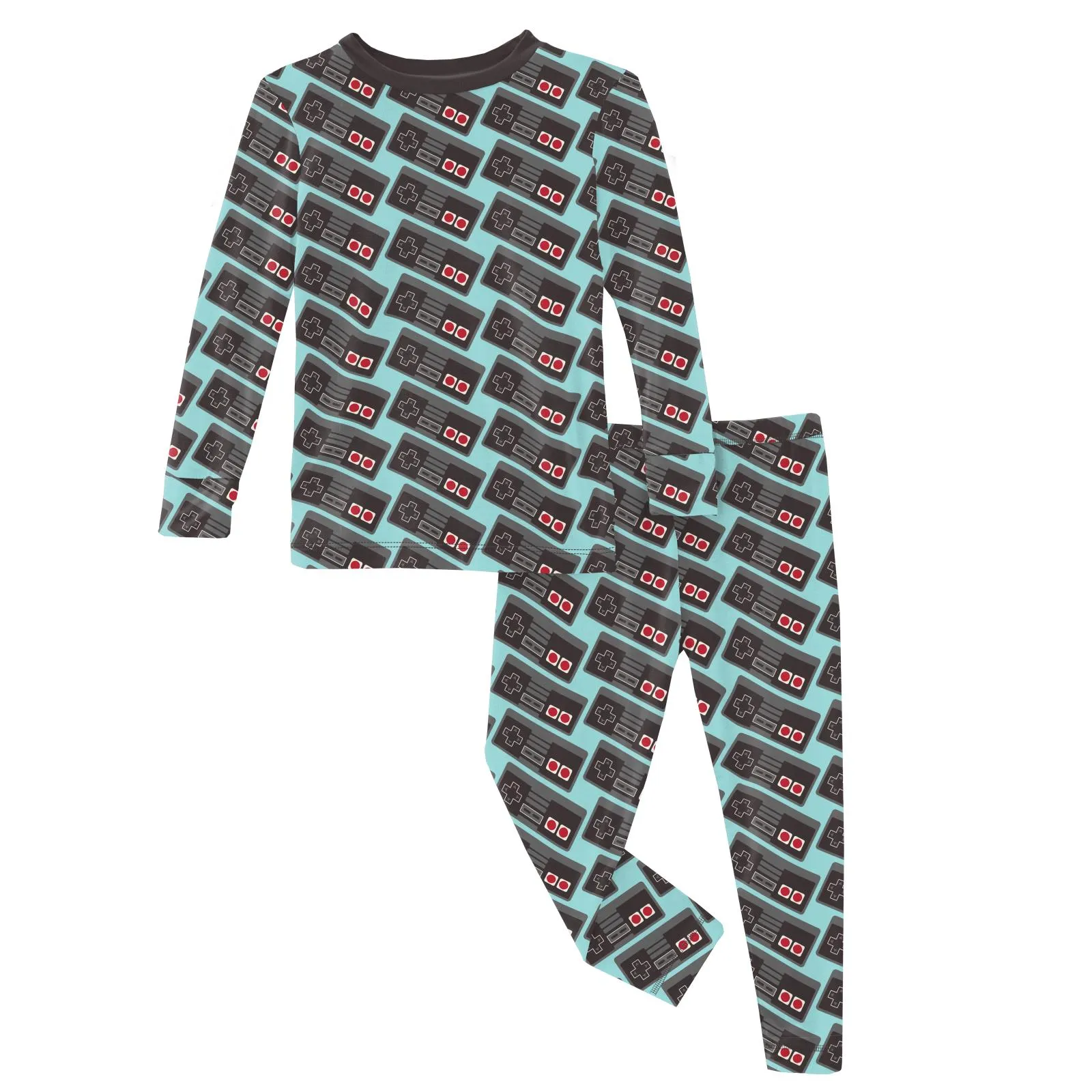 L/S Pajama Set, Summer Sky Retro Game Controller