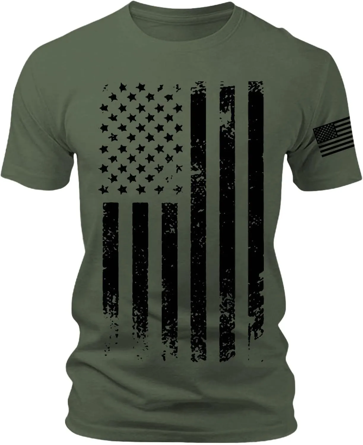 Men American Flag Patriotic T Shirt Independence Day July 4th Short Sleeve Top Short Sleeve Crewneck Casual USA Tees