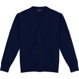 Navy Blue Mens V-Neck Button Down Cardigan Sweater