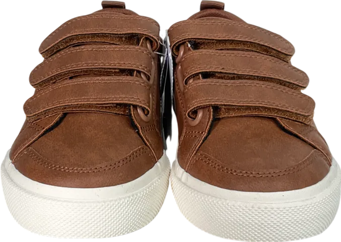 Next Tan Brown Standard Fit (f) Two Strap Touch Fastening Trainers UK 9 EU 26.5 👼