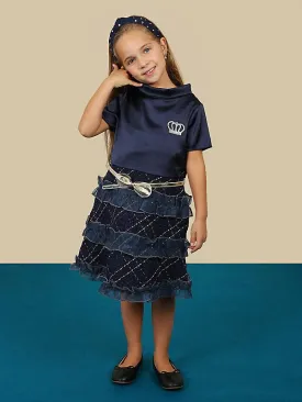 One Friday Navy Blue Frill Dress