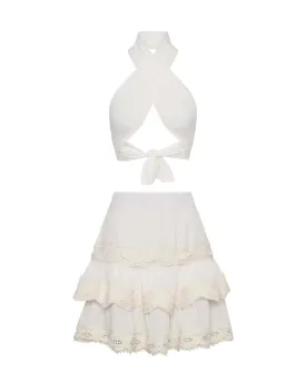 PACIFIC SKIRT SET WHITE - FINAL SALE